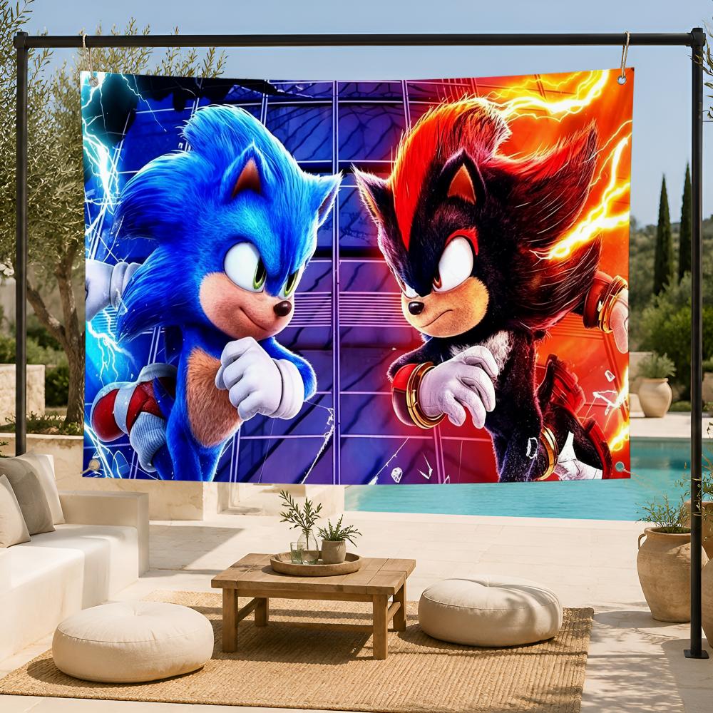 Retro Gaming Banner - Retro Game S-Sonic Hedgehog Flags Fan
