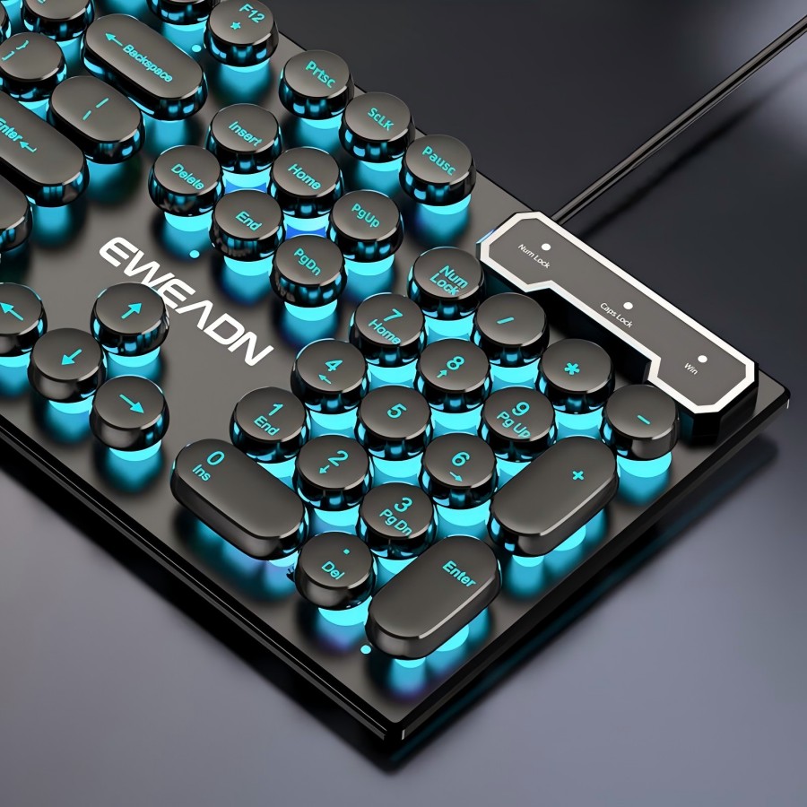 Retro Gaming Us - EWEADN Typewriter Gaming Keyboard, 104 Keys,