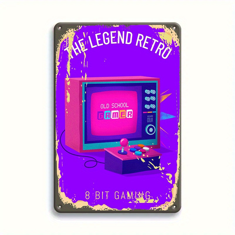 Retro Gaming Us - Retro 8 Bit Gaming Tin Sign