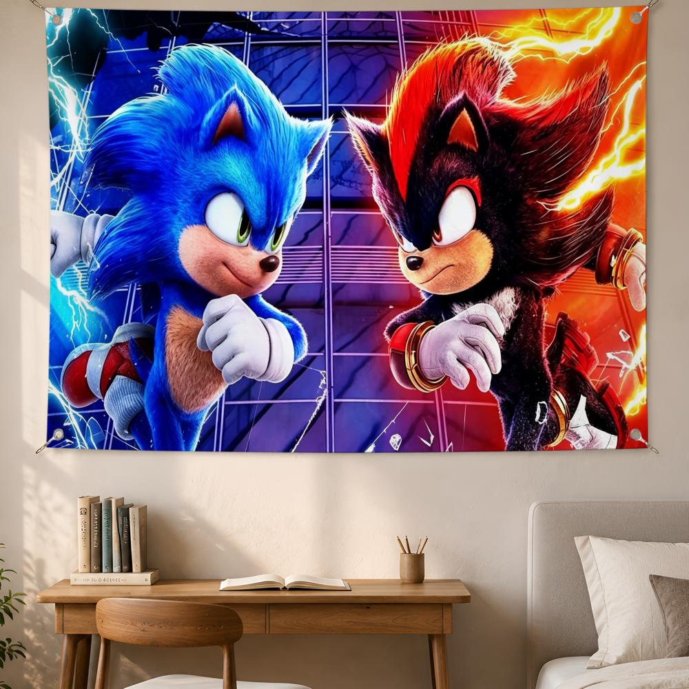 Retro Game S-Sonic Hedgehog Fl - Retro Gaming Banner ulasan dan harga