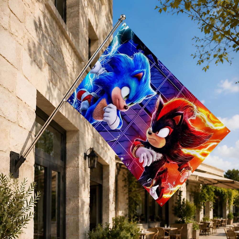 Retro Game S-Sonic Hedgehog Fl - Retro Gaming Banner ulasan dan harga