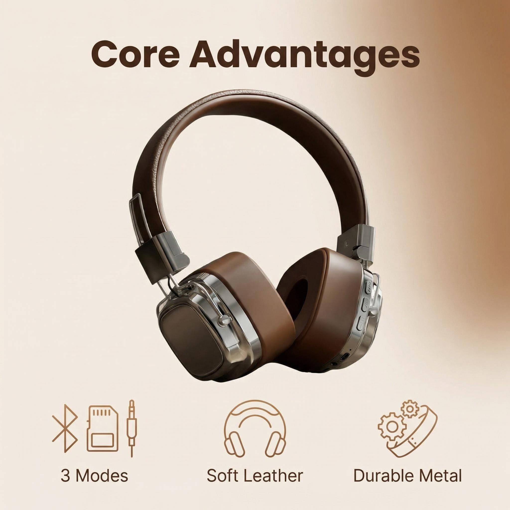 Retro Leather Over-ear Headpho - Retro Gaming Phone ulasan dan harga