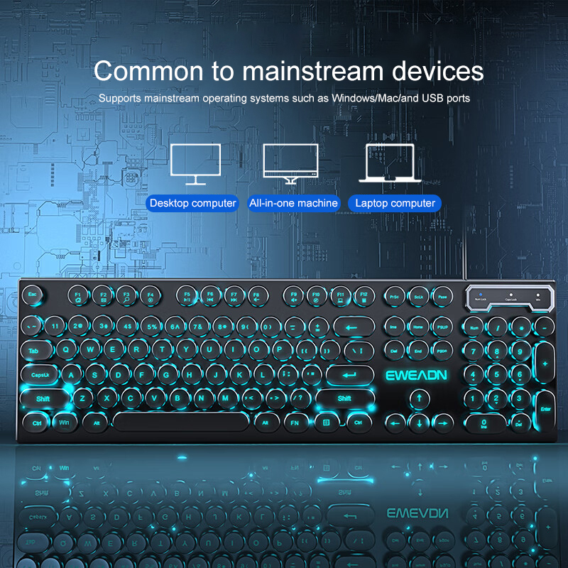 EWEADN Typewriter Gaming Keybo - Retro Gaming Us ulasan dan harga