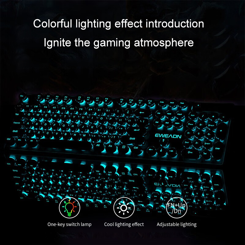 EWEADN Typewriter Gaming Keybo - Retro Gaming Us ulasan dan harga